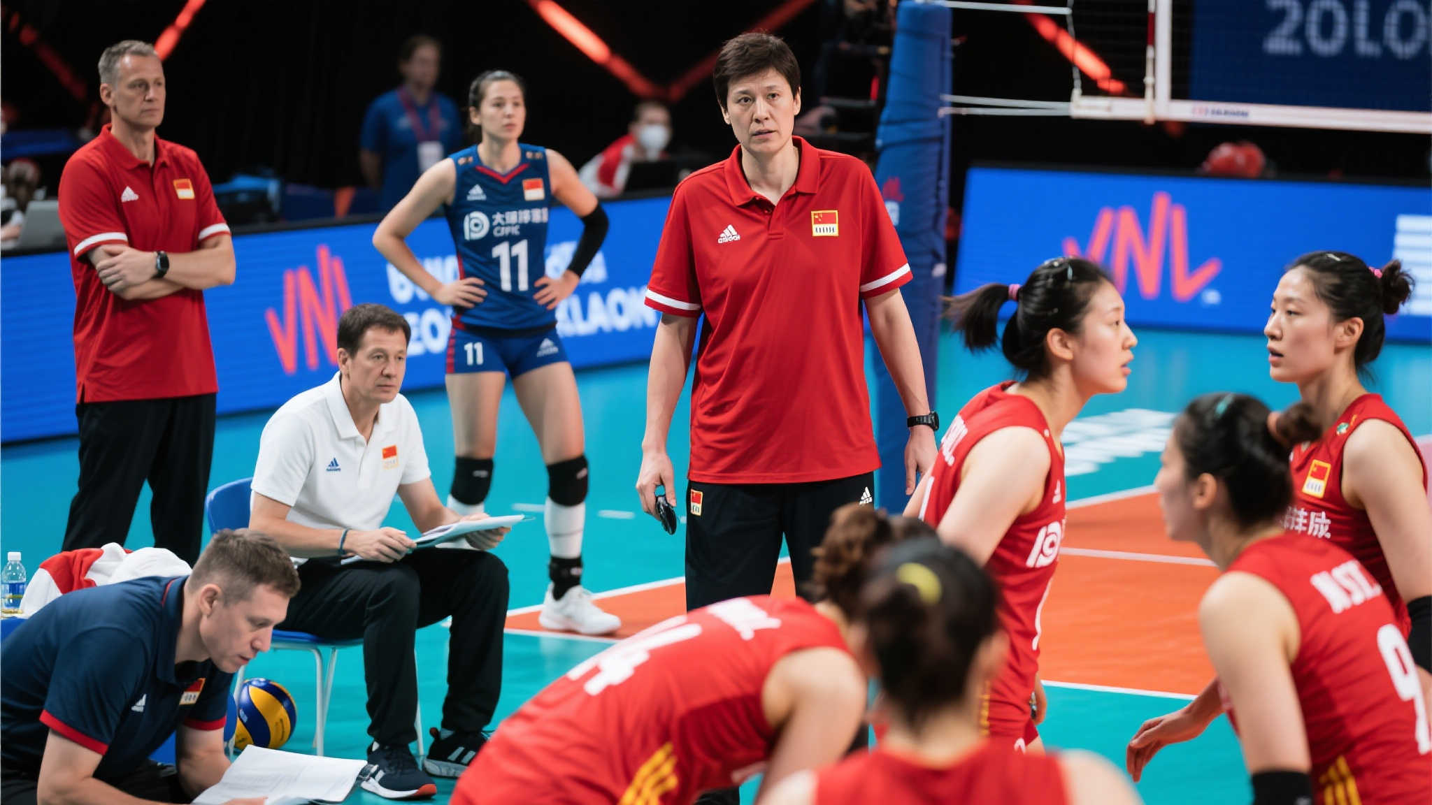 中国女排迎战强敌，以谦逊之姿全力拼搏